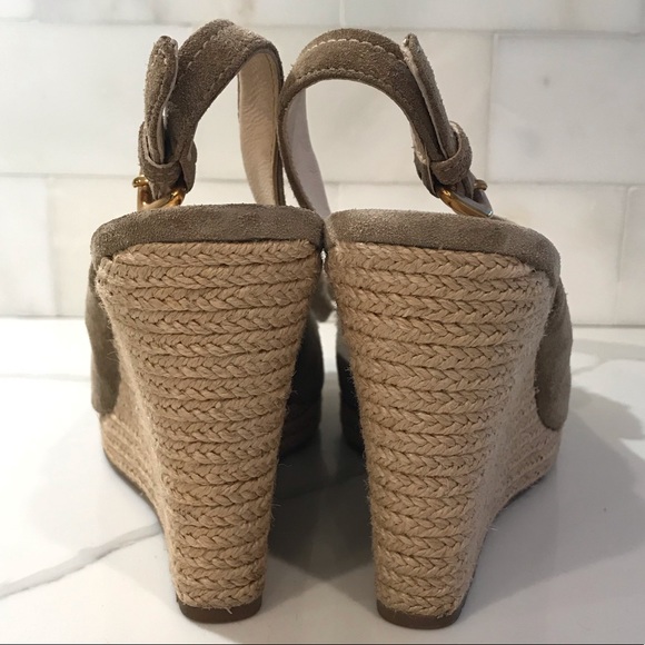 Prada Suede Sling Back Espadrille Wedges - Picture 3 of 4